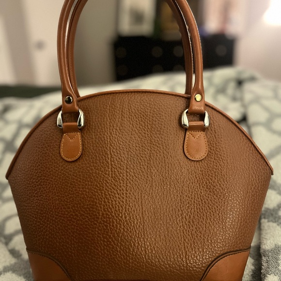 Dooney & Bourke Brown Pebble Grain Leather Tear Drop Satchel - Picture 6 of 14